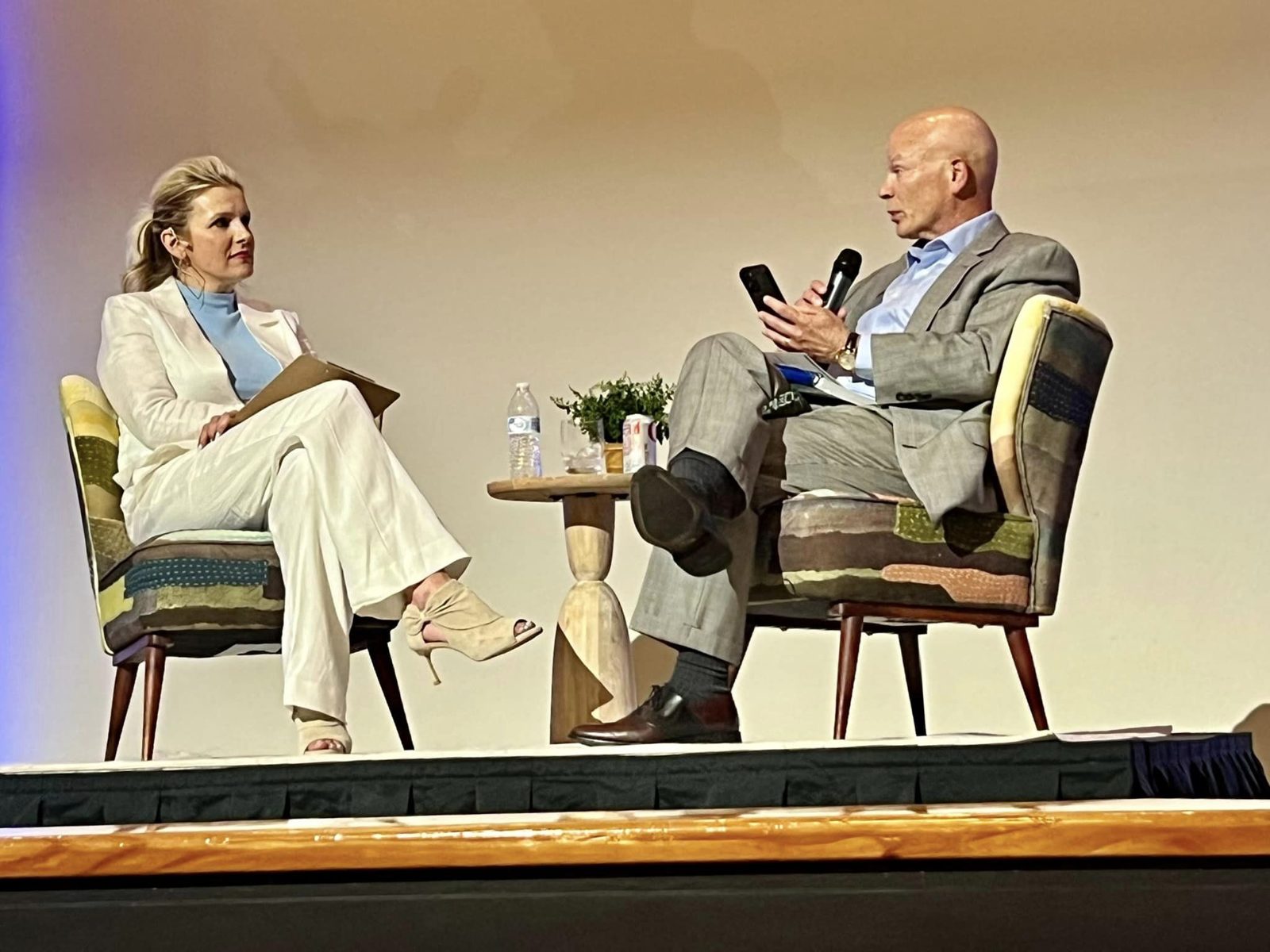 Lane Monson in conversation on stage